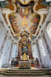 Main altar and ceiling frescoes
