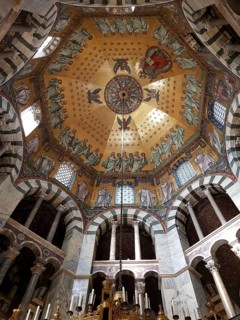 Magnificent interior in the UNESCO World Heritage Aachen Cathedral