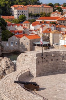 Old cannon on the historic Lovrijenac fortress