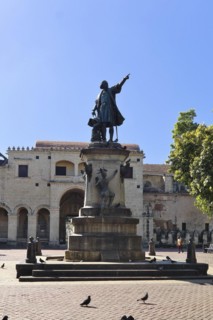 Plaza Colon with Columbus Monument and Santa Maria la Menor Cathedral