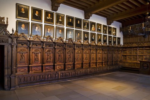 West wall of the Peace Hall with the portraits
