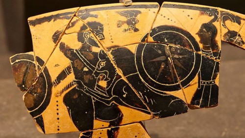 Representation of the battle of Hercules with the Nemean Lion