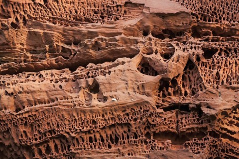 Red mottled sandstone in the Dahner Felsenland