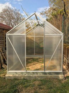 Self-build greenhouse not quite finished yet