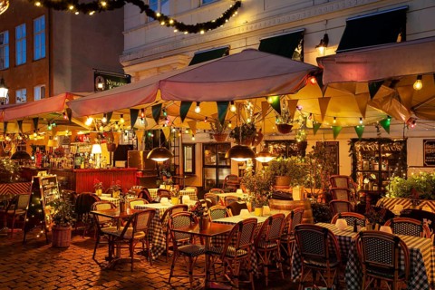 Restaurant in christmas time