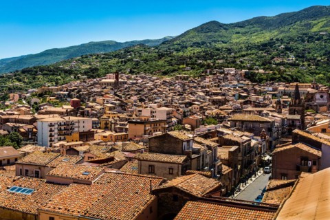 Castelbuono in the Madonie mountains with historic old town