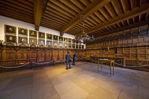 West wall of the Peace Hall with the portraits
