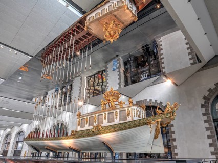 Les Ateliers des Capucins Brest Cultural Centre in a huge hall with the uncovered ship of Emperor Napoleon