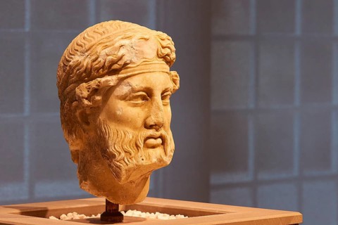 Marble head of Dionysus