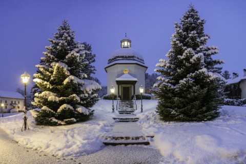 Silent Night Chapel in winter