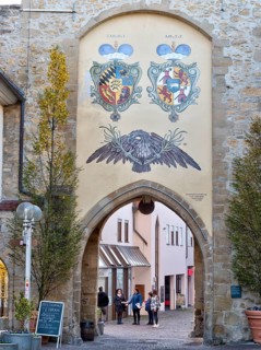 Detail of the historic Oberer Torturm tower