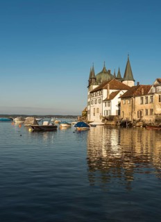 Turmhof and boat harbour in Steckborn