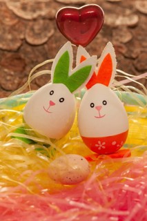 Easter Egg Couple in Love with Face