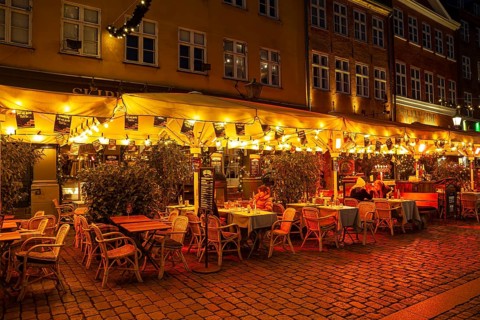 Restaurant in christmas time