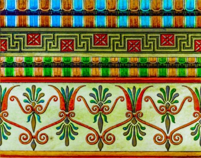 Reconstruction drawing of temple decorations