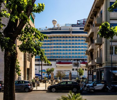 Important port for cruise ships in the Mediterranean