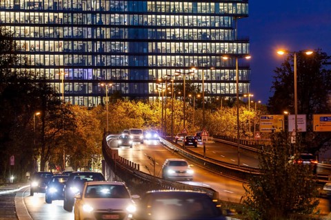 Rush hour traffic at closing time