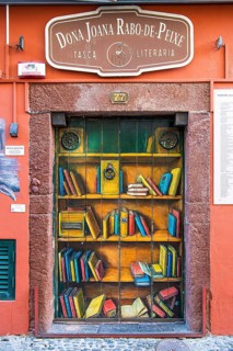 Colourfully painted door