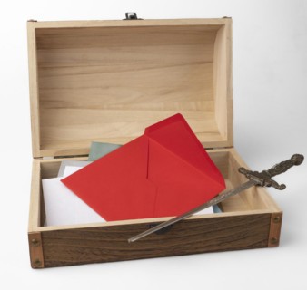 Opened wooden box