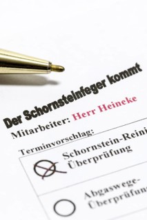 Announcement by form of a chimney sweep for chimney cleaning and inspection