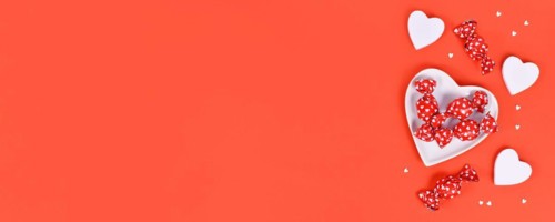Banner with Valentine's day candy