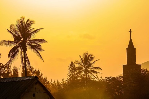 Backlight of a church in Fort Dauphin