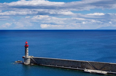 Lighthouse at the harbour entrance of Bastia
