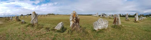 Panoramic photo of stone monoliths