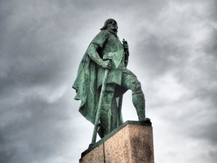 Statue of the first explorer of America Leifur Eiriksson
