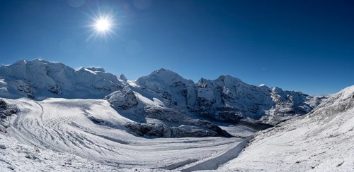 Mountain panorama on the Diavolezza