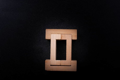Roman numeral two sign icon symbol made of wood