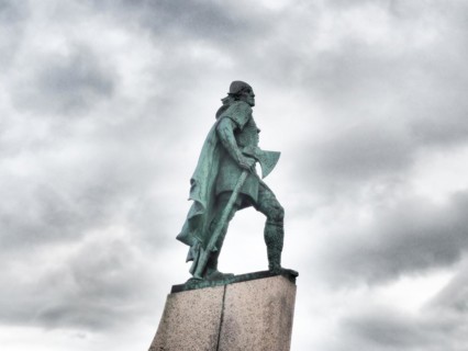 Statue of the first explorer of America Leifur Eiriksson