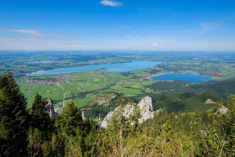 View from Tegelberg to Bannwaldsee and Forggensee