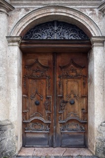 Entrance door of the former monastery church of St. Margareta