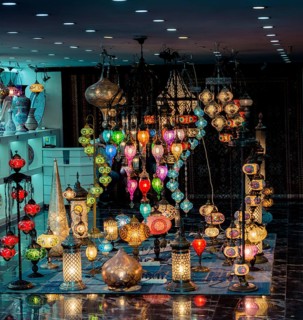 Mosaic Ottoman lamps from Grand Bazaar in Istanbul