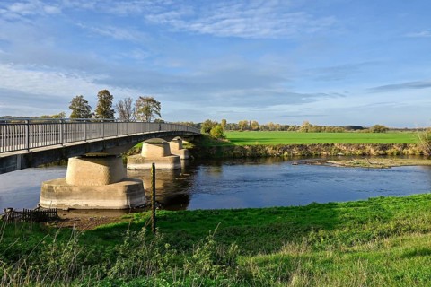 River Leine with Scharnhorst Bridge near Bordenau