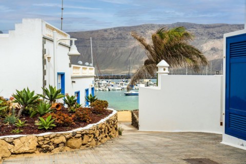 Landscape with white architecture