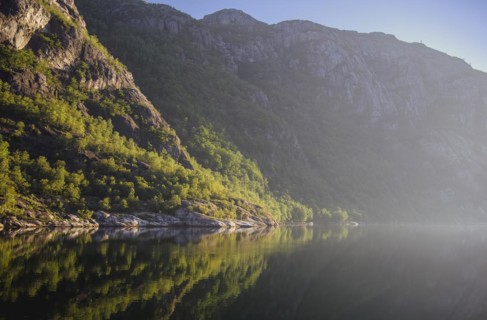 Steep rocky shore at Lysefjord
