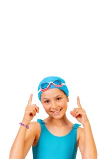 Girl with swimsuit and diving goggles