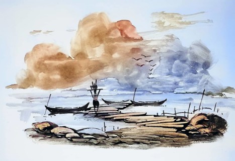 Fisherman returns with his catch