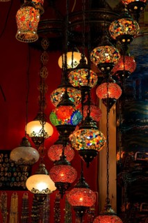 Mosaic Ottoman lamps from Grand Bazaar in Istanbul