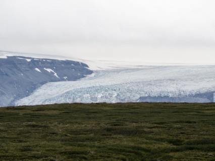 Glaciers and barren landscape