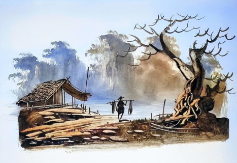 Fisherman returning with his catch