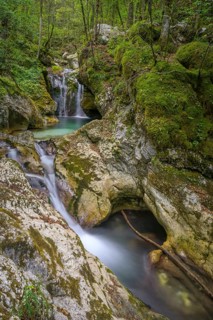 Beautiful cascades on the Lepena stream