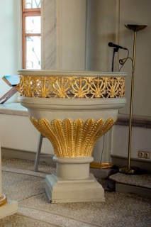 Marble minbar sermon pulpit of Ottoman times in mosque
