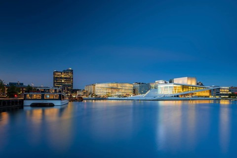 Oslo skyline at night