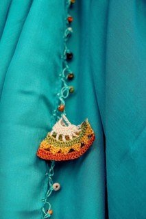 Turkish colorful needle work embroidery flowers as background