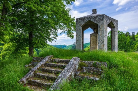 Memorial for the fallen and missing of both World Wars in Seeburg on the Swabian Alb between Bad Urach and Muensingen