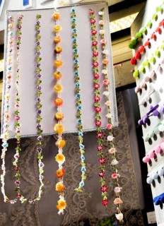 Turkish colorful needle work embroidery flowers as background