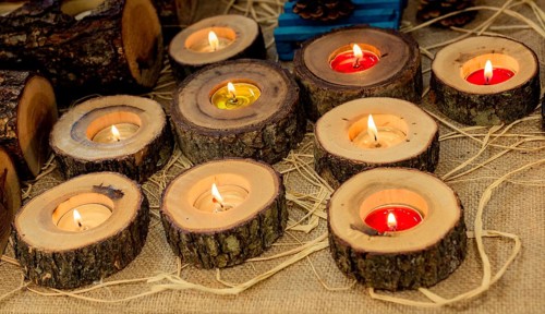 Burning candle making light in view
